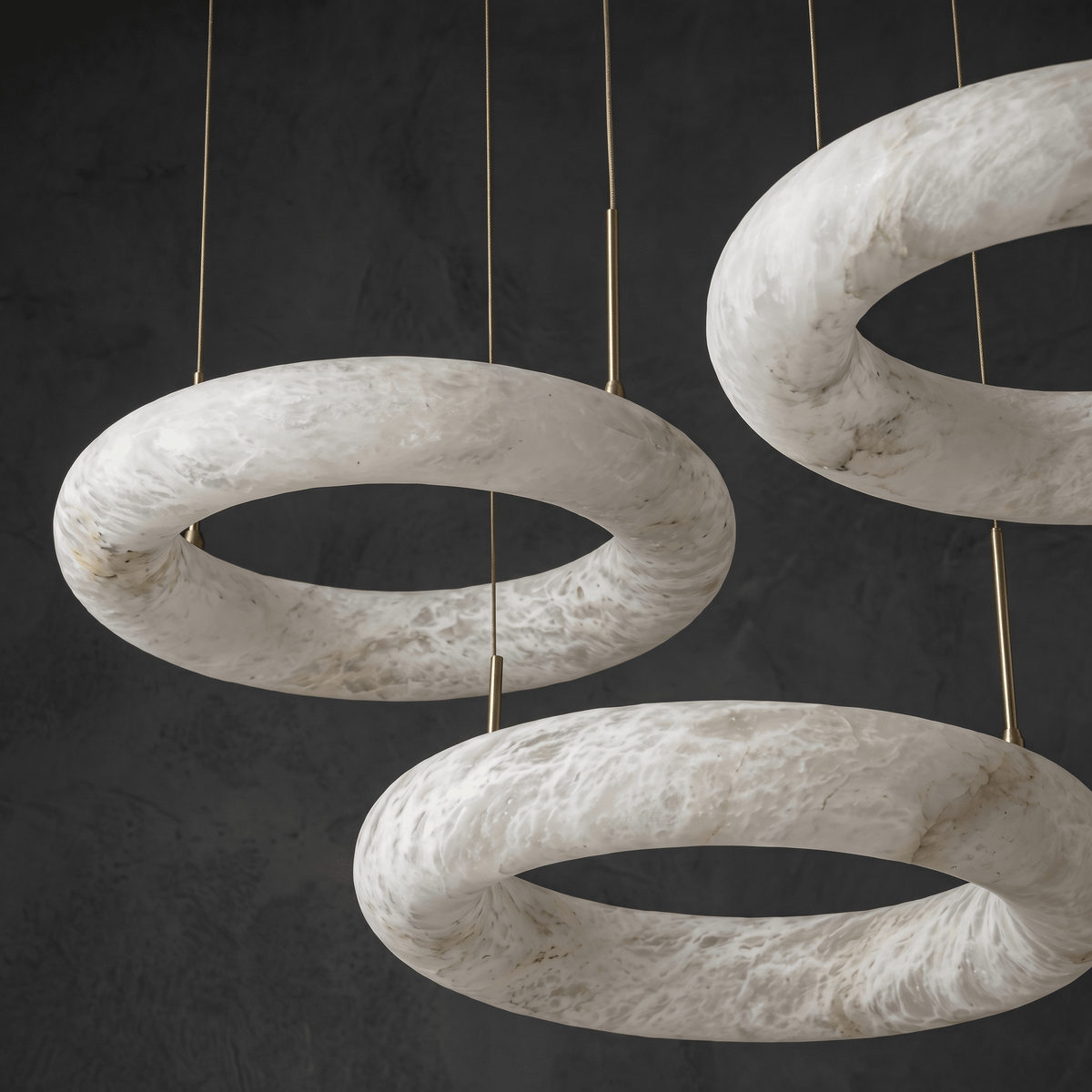 Anello Modern Alabaster Round Ring Chandelier - 3Pendants:L1150×W340Blushlighting