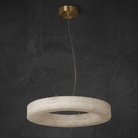 Anello Modern Round Alabaster Chandelier - D500Blushlighting