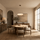 Anello Modern Round Alabaster Chandelier - D500Blushlighting