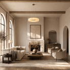 Anello Modern Round Alabaster Chandelier - D500Blushlighting