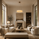 Anello Modern Round Alabaster Chandelier - D500Blushlighting