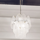 Antique Gold Frosted Glass Nine - Light Chandelier with Cascading Petal Design - Blushlighting