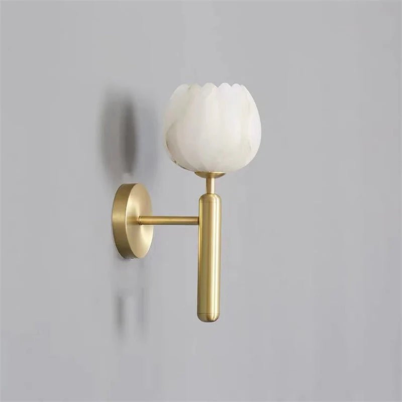Antonia Modern Alabaster Globe Wall Sconce For Bedroom - Blushlighting