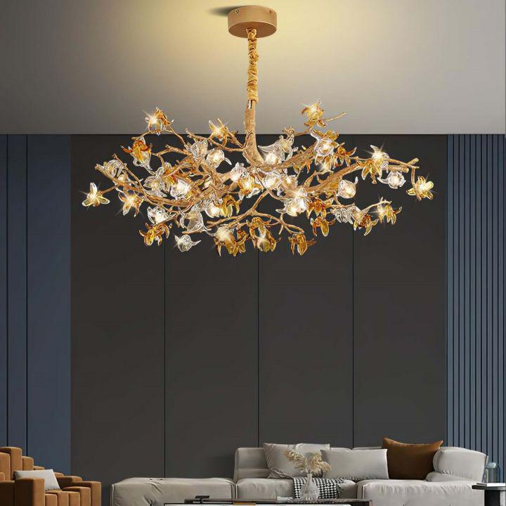 Aosta Brass Branch Chandelier - Dia 23.6″(60cm) x H 16.5″(42cm)Blushlighting