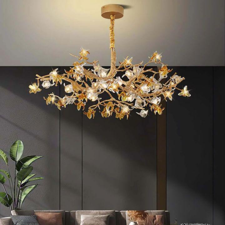 Aosta Brass Branch Chandelier - Dia 23.6″(60cm) x H 16.5″(42cm)Blushlighting