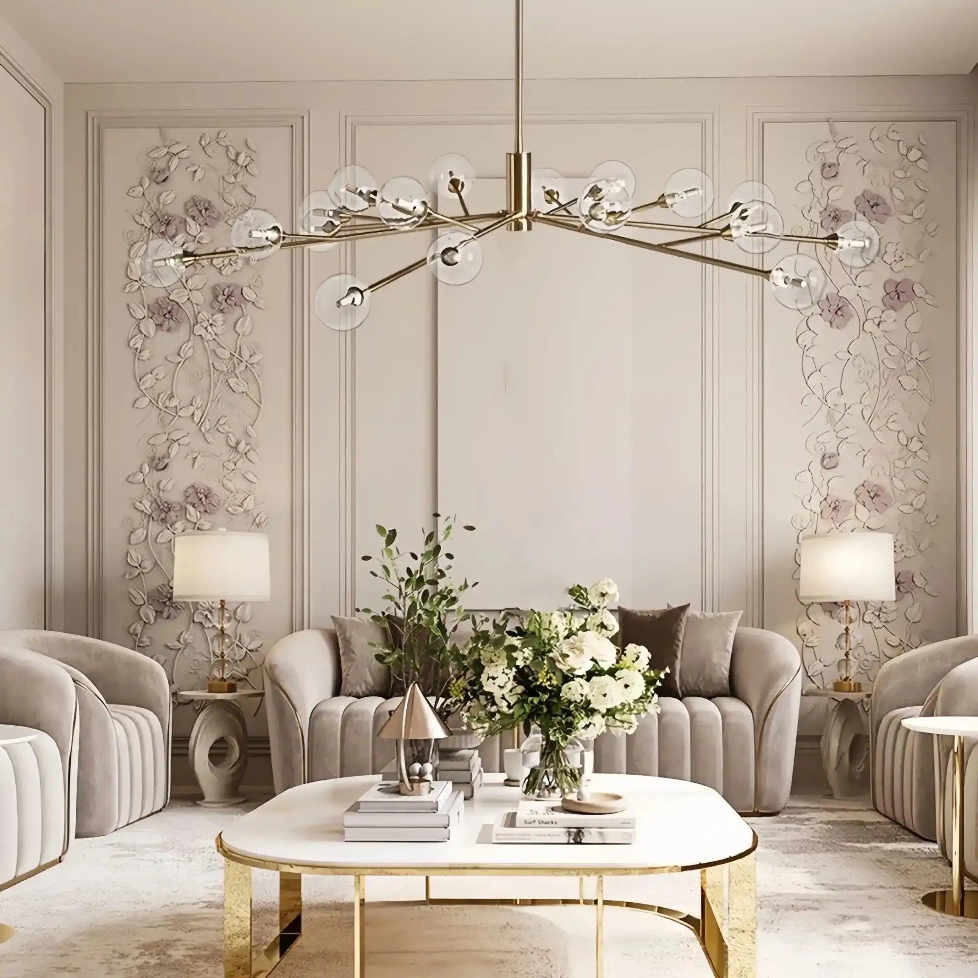 Apollo Round Chandelier 36" 47" 59" - 47"BronzeBlushlighting