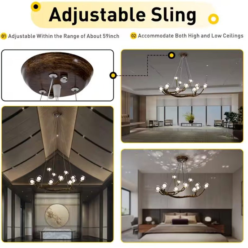 Appa Rustic Tree Branch Chandelier - Blushlighting