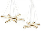 Aquinox 3 - Tier Round Crystal Ring LED Chandelier - 28" DiameterPolished NickelBlushlighting