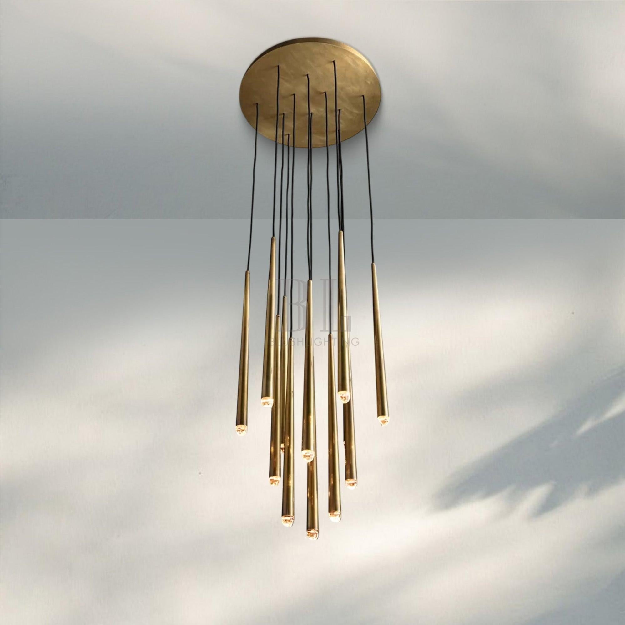 Aquitain Modern Round Chandelier-Round: 18'' 12-Light-Brass-