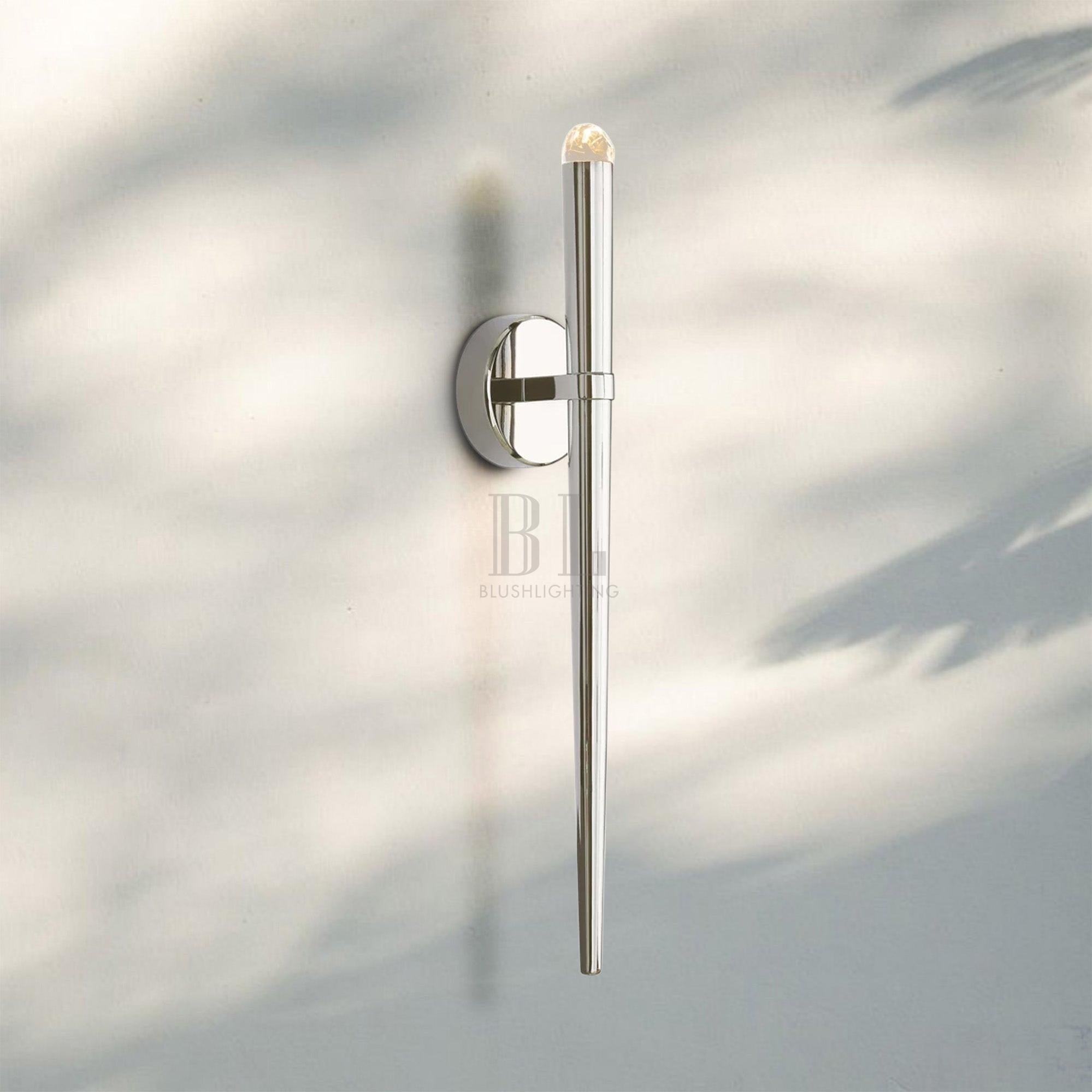 Aquitain Torch Wall Sconce-Nickel-