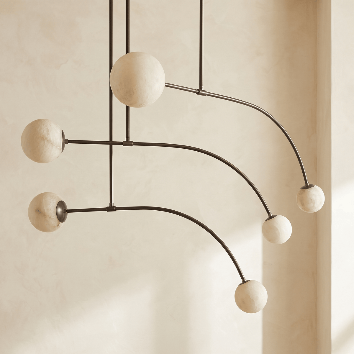 Arc Orb Alabaster Pendant Light - Blushlighting