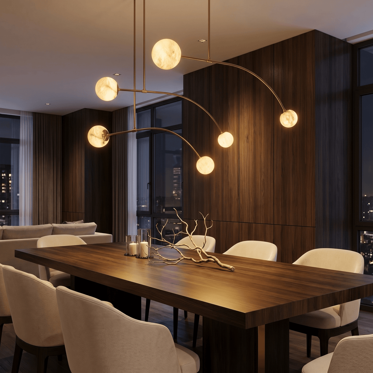 Arc Orb Alabaster Pendant Light - Blushlighting
