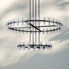Arcachan Crystal 2-Tier Round Chandelier 60"-Bronze-