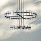 Arcachan Crystal 2-Tier Round Chandelier 60"-Bronze-