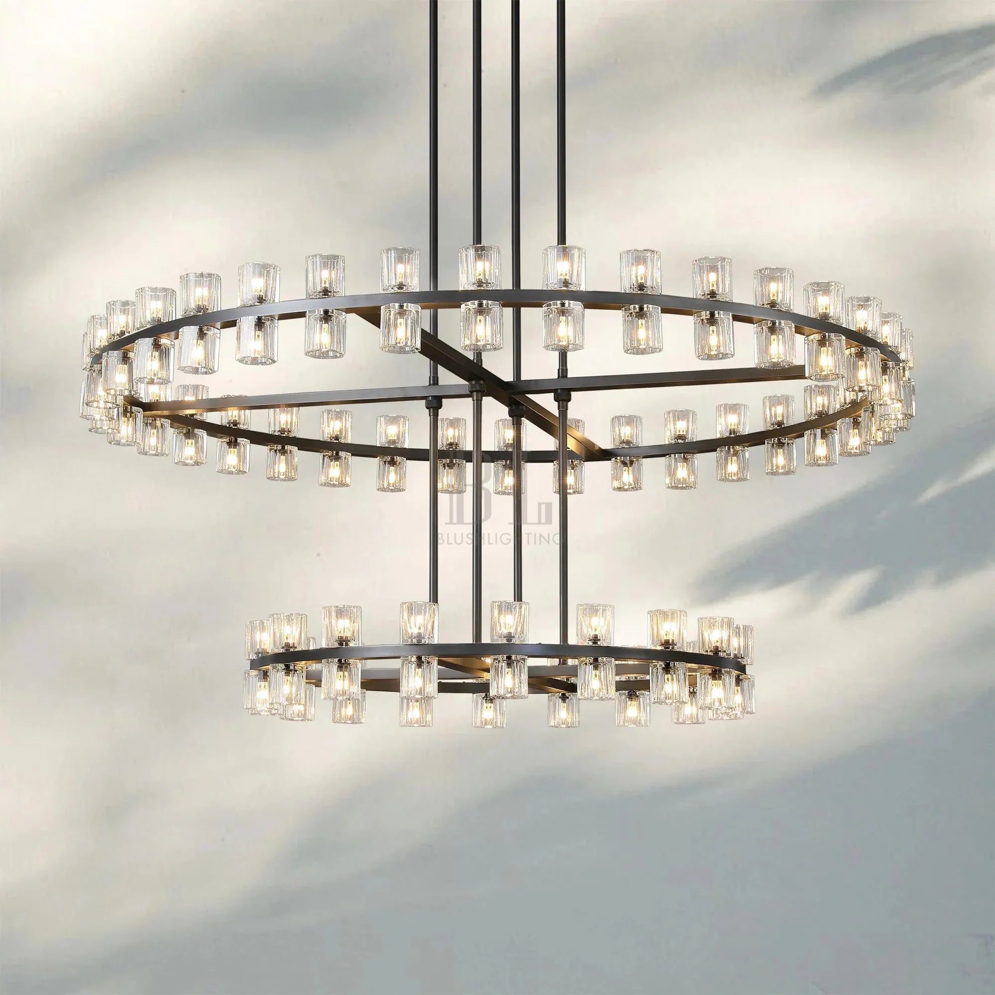 Arcachan Crystal 2-Tier Round Chandelier 60"-
