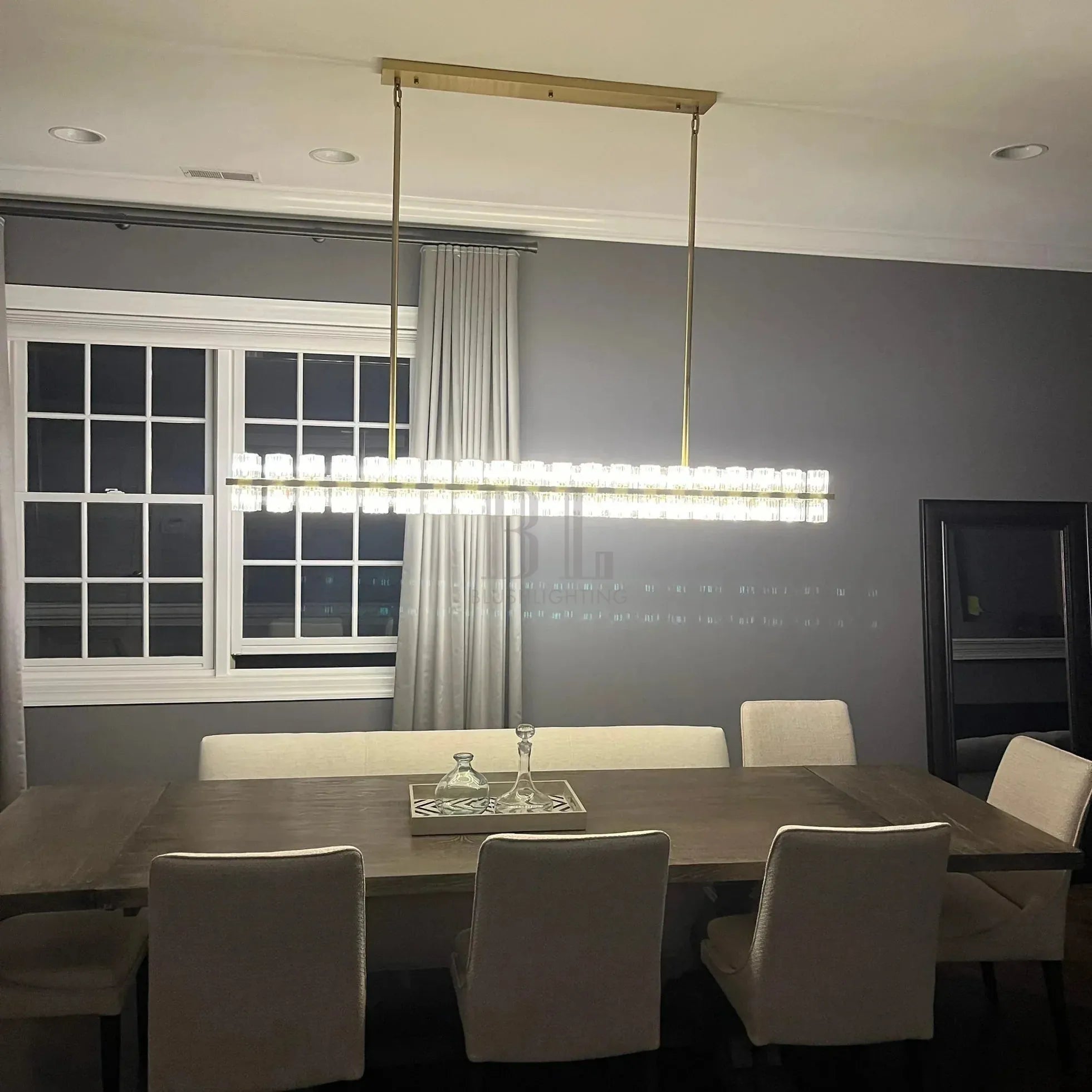 Arcachan Crystal Rectangular Chandelier 54'' 72"-