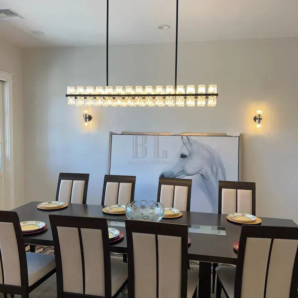 Arcachan Crystal Rectangular Chandelier 54'' 72"-