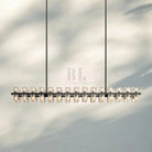 Arcachan Crystal Rectangular Chandelier 54'' 72"-54''-Matte Black-