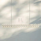 Arcachan Crystal Rectangular Chandelier 54'' 72"-72''-Polished Nickel-
