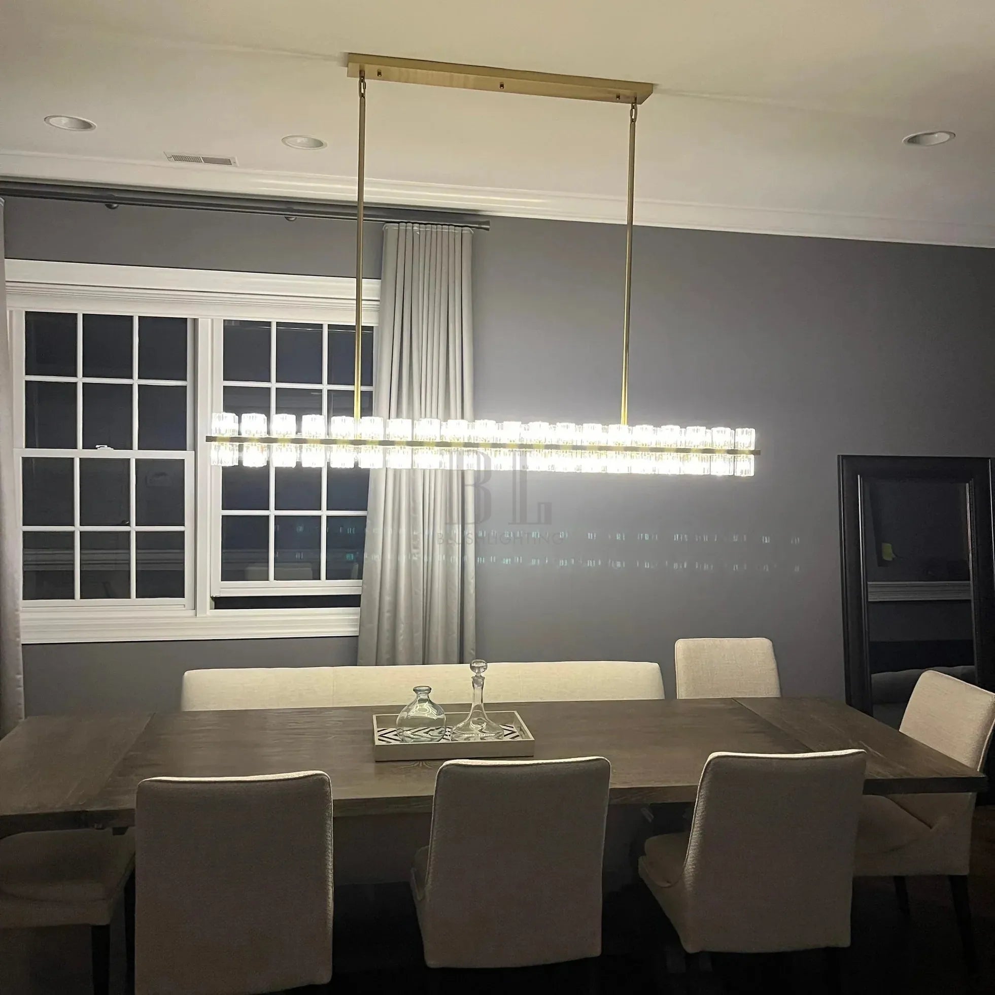 Arcachan Crystal Rectangular Chandelier 54'' 72"-