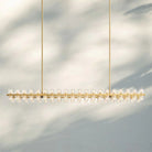 Arcachan Crystal Rectangular Chandelier 54'' 72"-72''-Lacquered Burnished Brass-