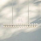 Arcachan Crystal Rectangular Chandelier 54'' 72"-54''-Polished Nickel-
