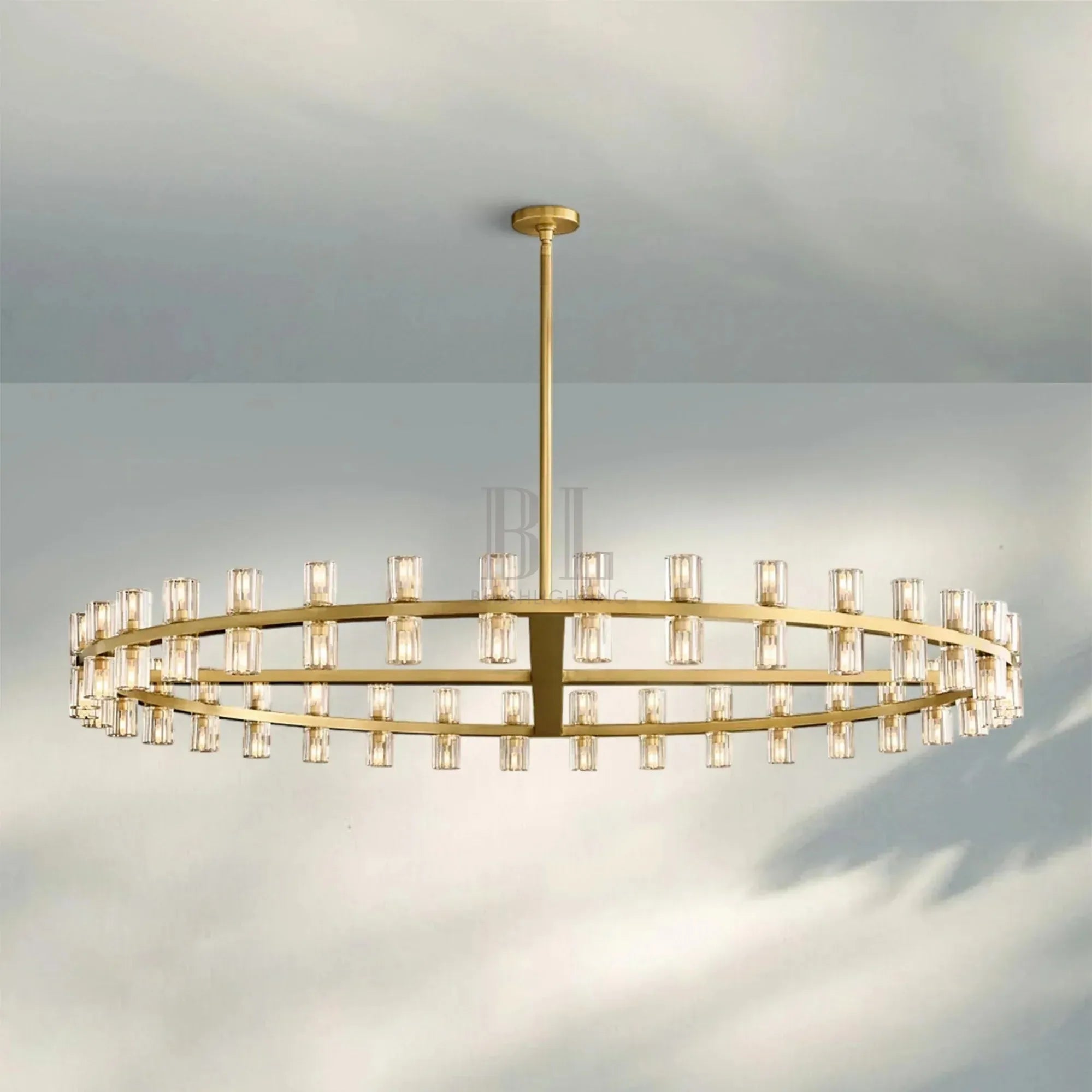 Arcachan Round Chandelier 36" 48" 60"-60''-Brass-