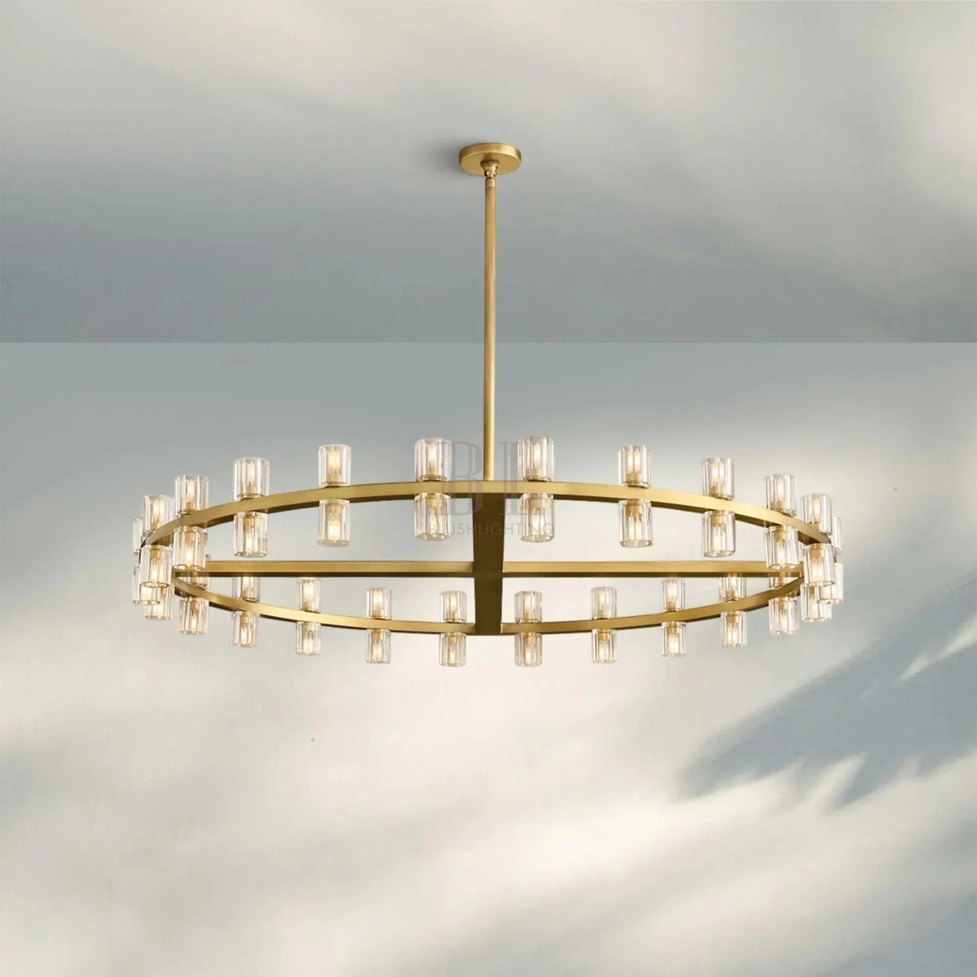 Arcachan Round Chandelier 36" 48" 60"-48''-Brass-