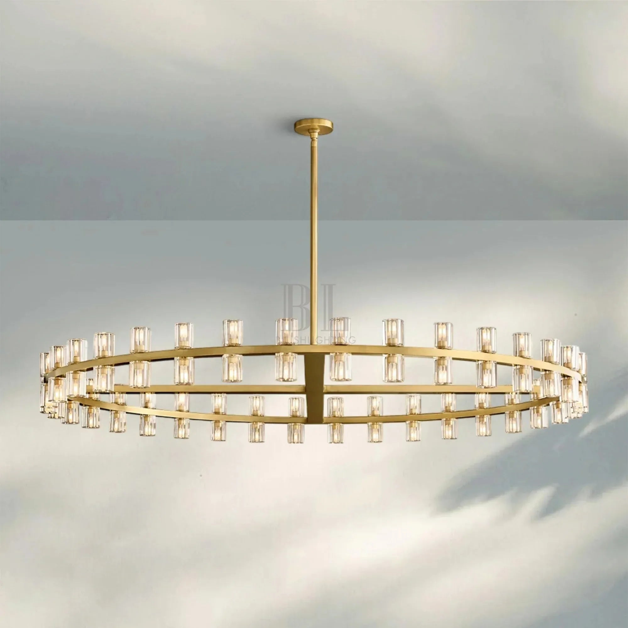 Arcachan Round Chandelier 36" 48" 60"-60''-Brass-