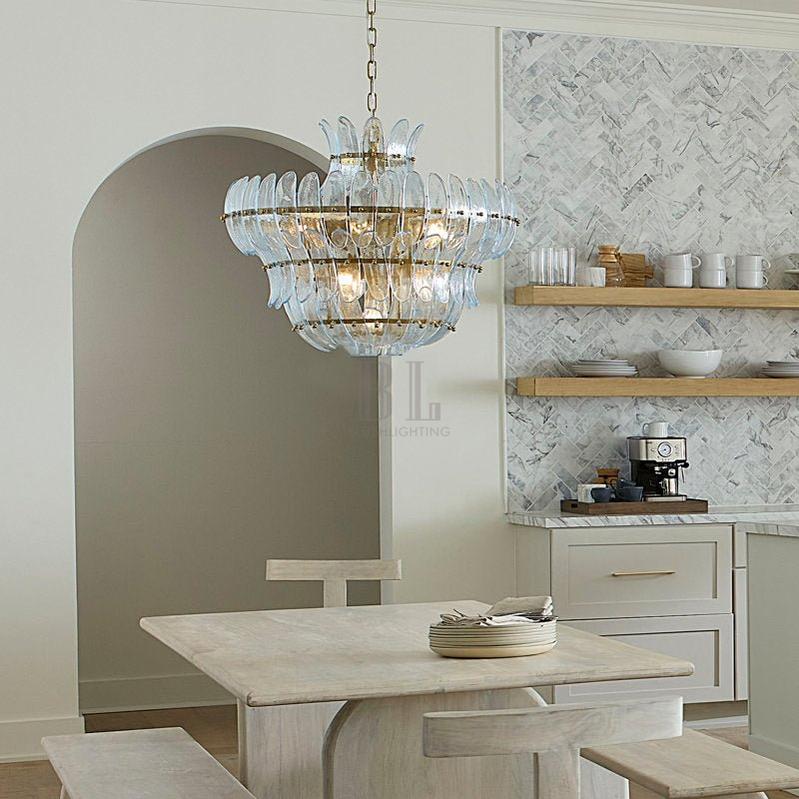 Arcade 10 - Light Blown Glass Chandelier - BlueBlushlighting