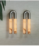 Arch Alabaster Sconce - ∅ 5.5″ x H 17.7″Bronze & WhiteBlushlighting