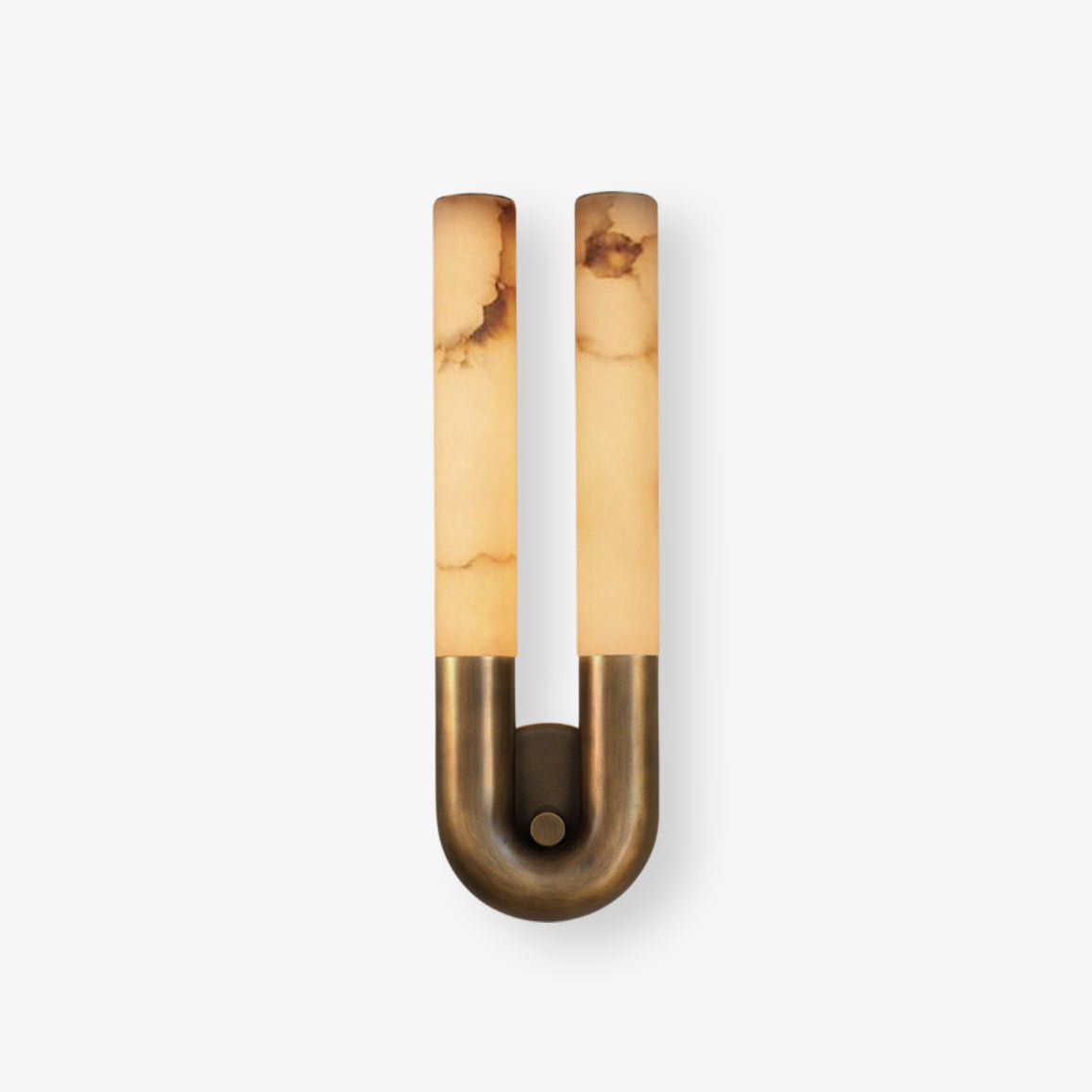 Arch Alabaster Sconce - ∅ 5.5″ x H 17.7″Bronze & WhiteBlushlighting