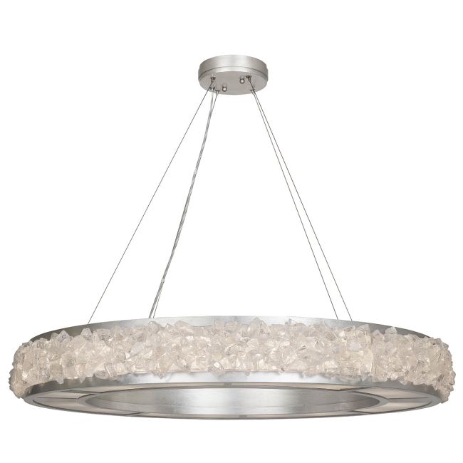 Arctic Halo Crystal Chandelier - Silver Leaf38”Blushlighting