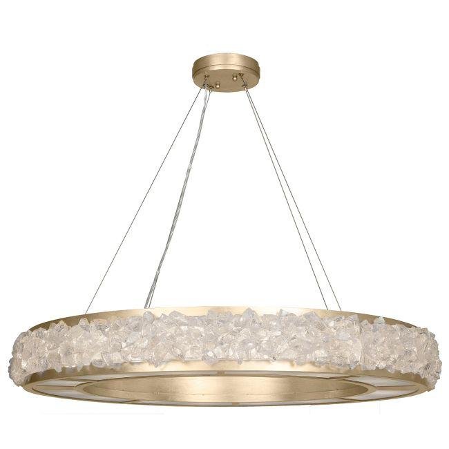 Arctic Halo Crystal Chandelier - Champagne Tinted Gold Leaf38”Blushlighting