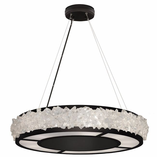 Arctic Halo Crystal Chandelier - Matte Black30”Blushlighting