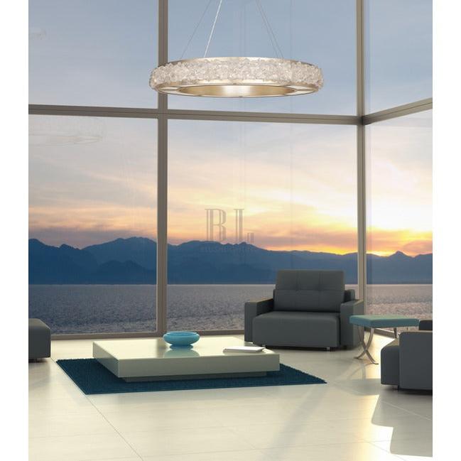Arctic Halo Crystal Chandelier - Champagne Tinted Gold Leaf30”Blushlighting