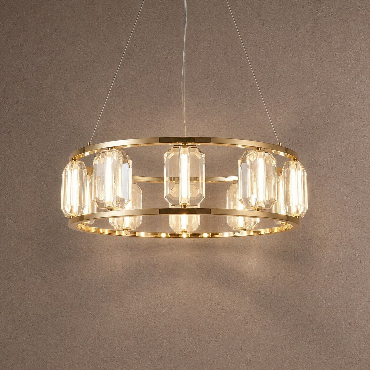 Arcus Contemporary Crystal Chandelier - Ø31.5" × H7.9" (Ø80 × H20 cm)Blushlighting