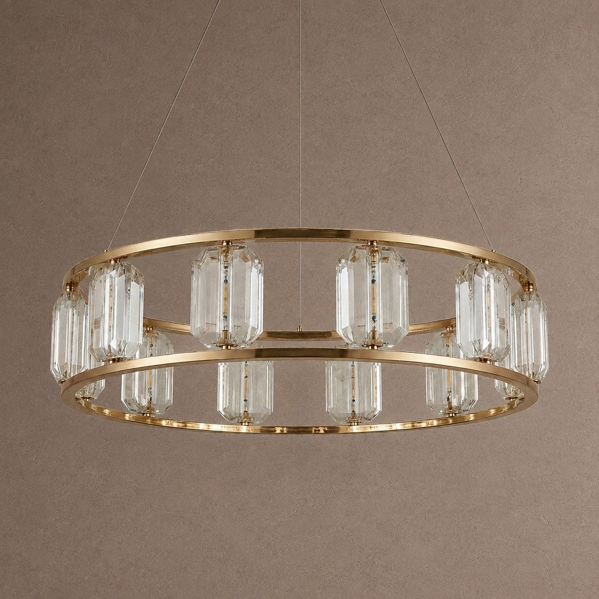Arcus Contemporary Crystal Chandelier - Ø39.4" × H7.9" (Ø100 × H20 cm)Blushlighting
