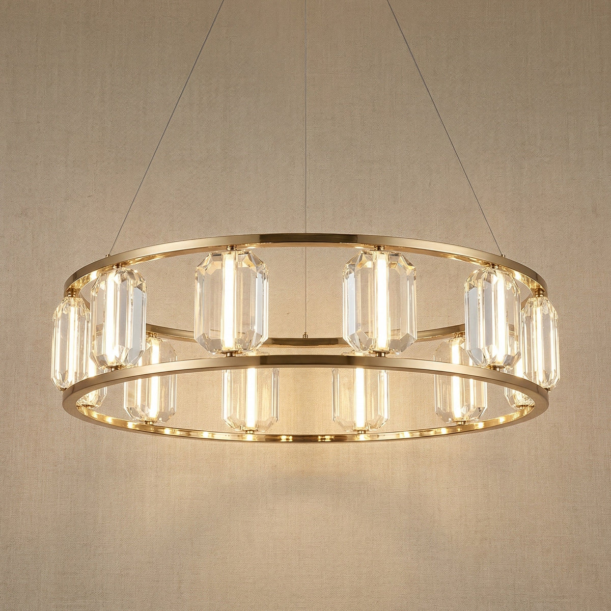 Arcus Contemporary Crystal Chandelier - Ø39.4" × H7.9" (Ø100 × H20 cm)Blushlighting