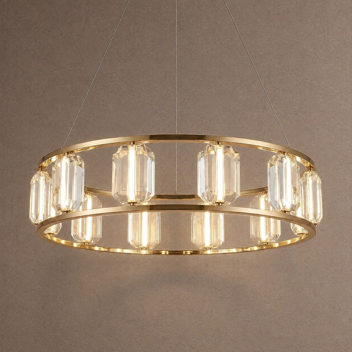 Arcus Contemporary Crystal Chandelier - Ø39.4" × H7.9" (Ø100 × H20 cm)Blushlighting