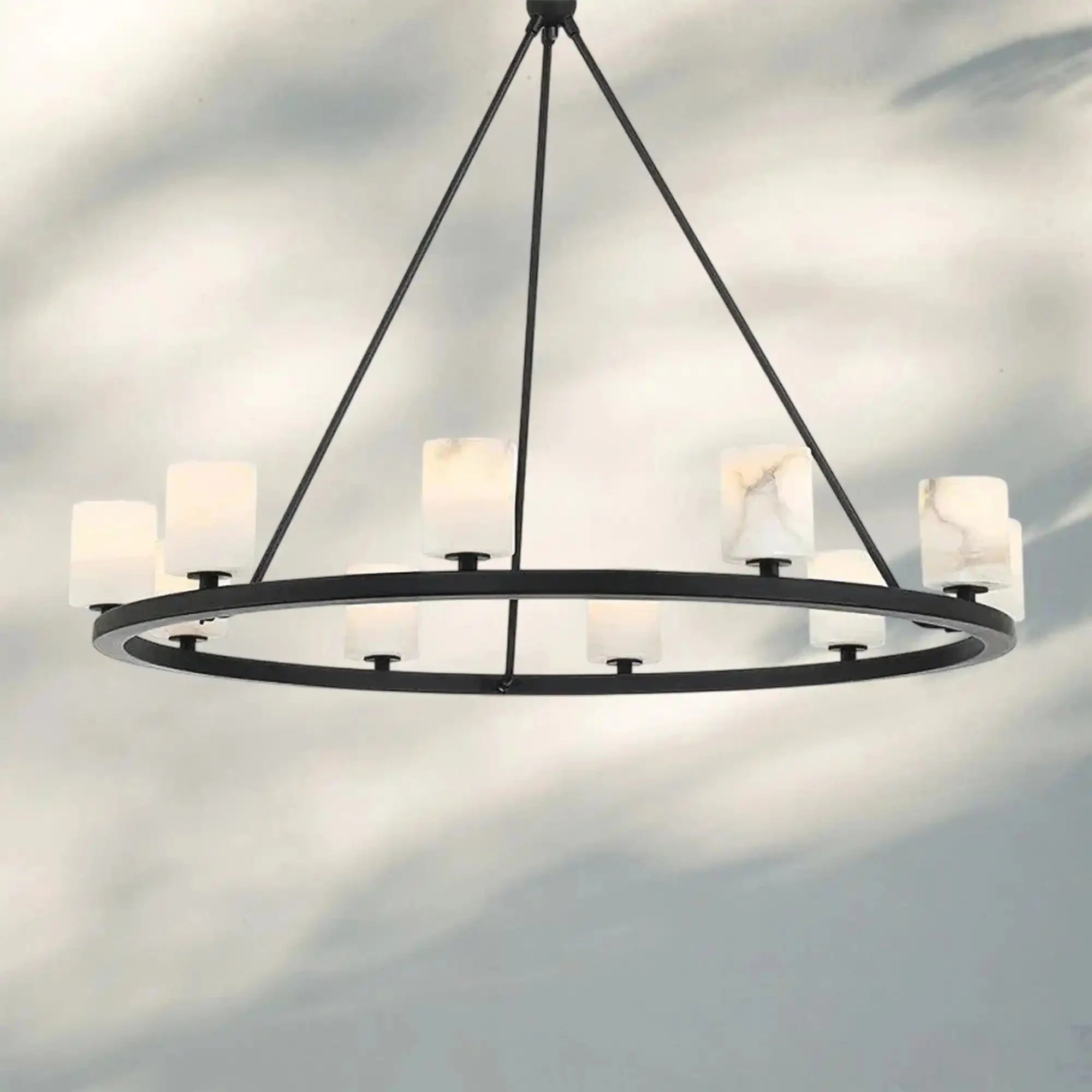Argona 10 Light Alabaster Chandelier - Blushlighting