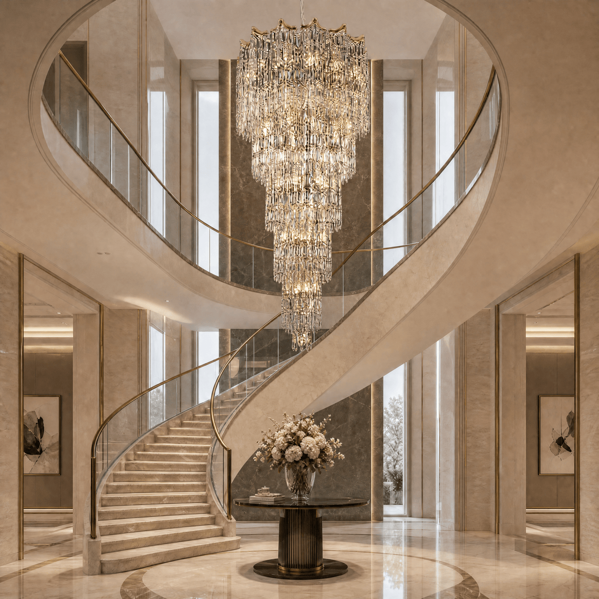 Aria Crystal Halo Chandelier - Blushlighting
