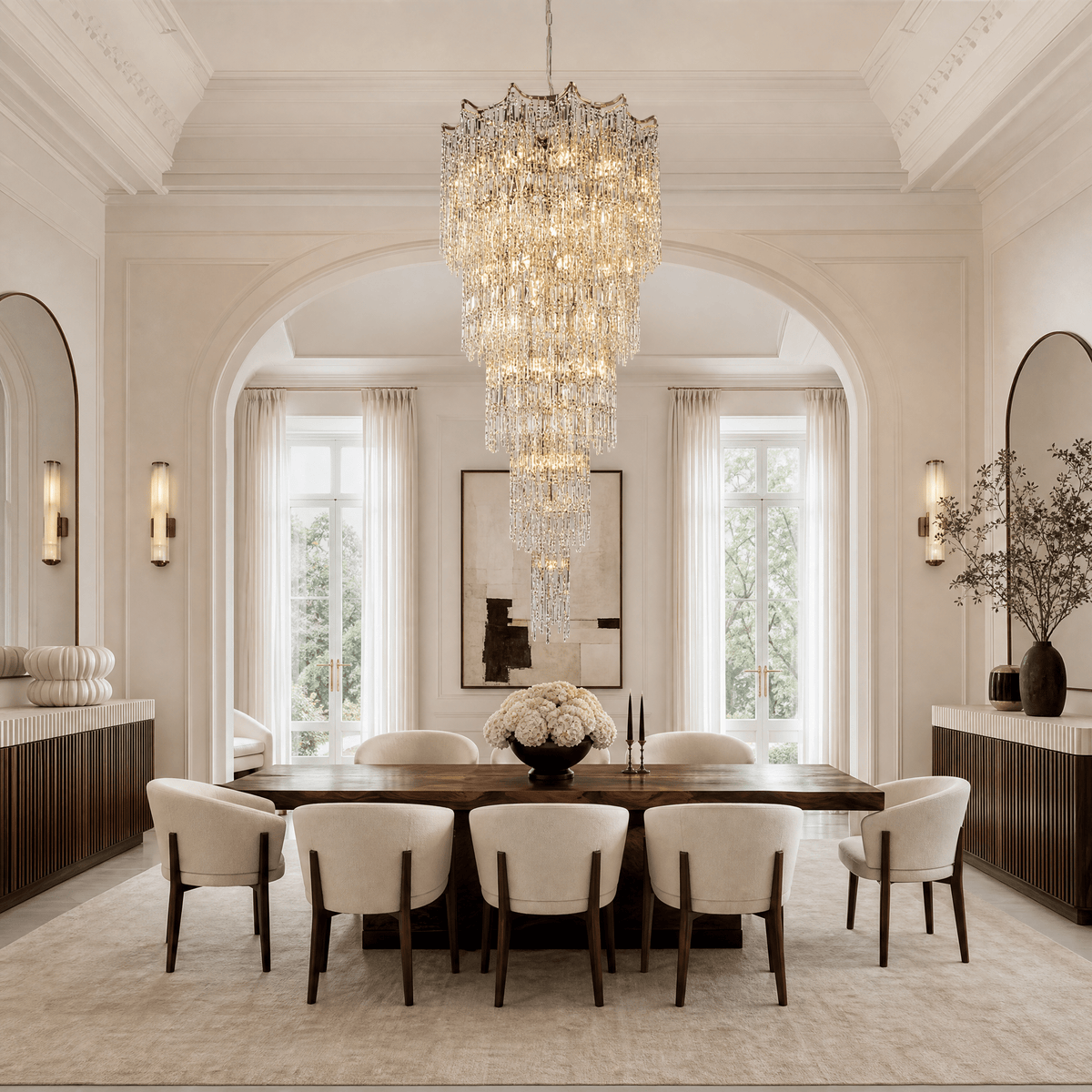 Aria Crystal Halo Chandelier - Blushlighting