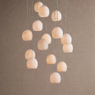 Arica Round Alabaster Chandelier Light in white - bedroom lighting