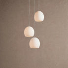 Arica Round Alabaster Chandelier Light in white - modern bedroom lighting