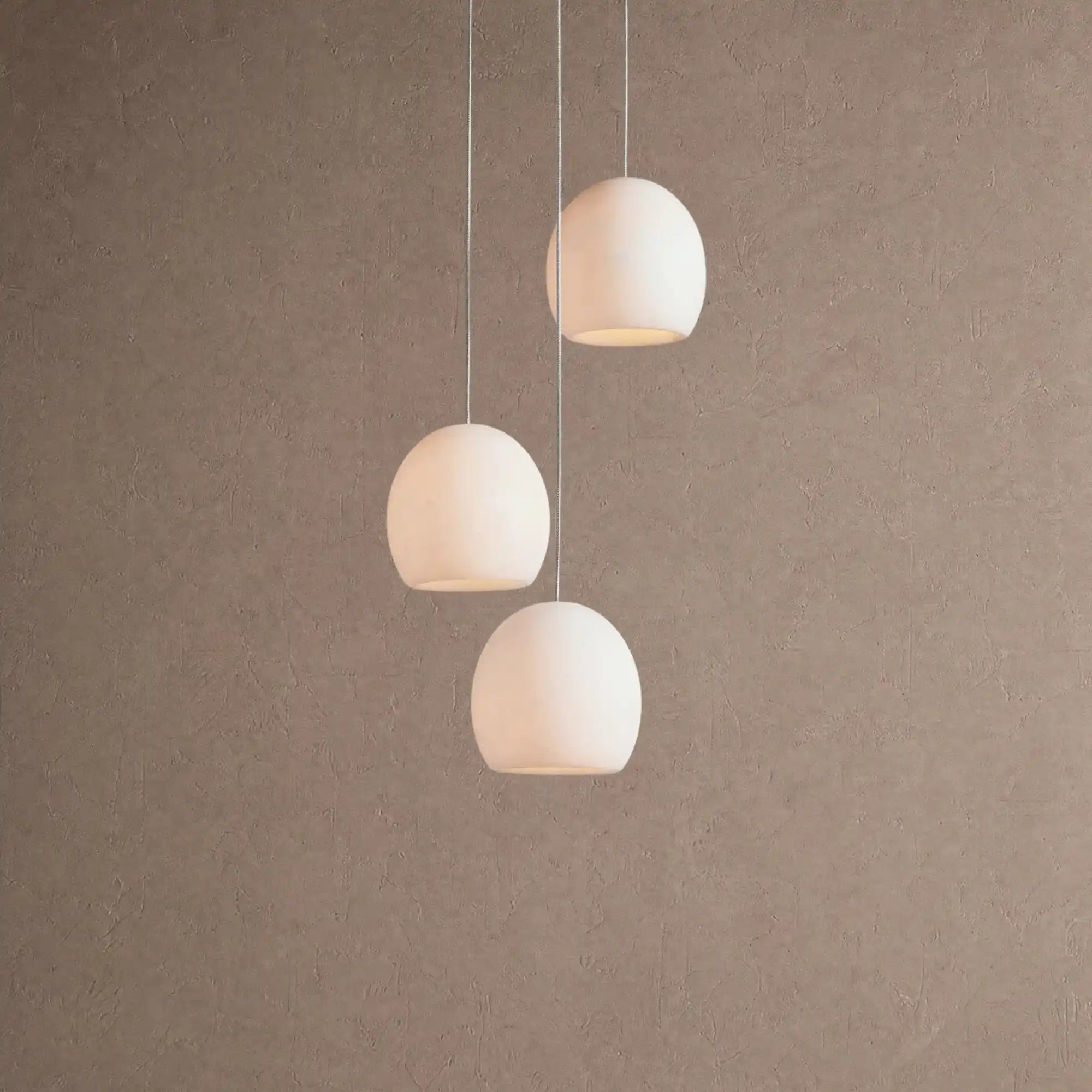 Arica Round Alabaster Chandelier Light in white - modern bedroom lighting