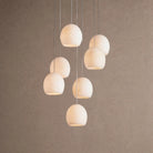 Arica Round Alabaster Chandelier Light in white by Blush Lighting
