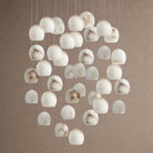 Arica Round Alabaster Chandelier Light - 36-LightBlushlighting