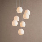 Arica Round Alabaster Chandelier Light - 7-LightBlushlighting