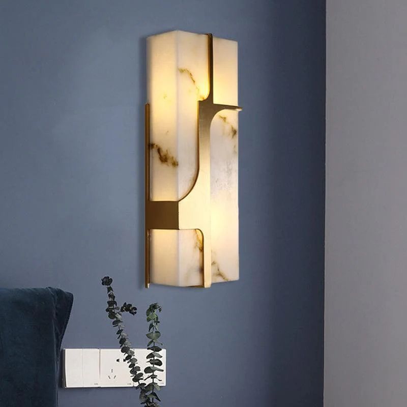 Arie Alabaster Wall Sconce - DIA 15 CM X H 38 CM / ∅ 5.9″ X H 15″BrassBlushlighting